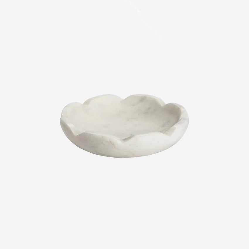 Belle de Provence White Marble Jewelry Bowl - Elegant Home Decor for Jewelry Storage & Display | Perfect for Vanity, Dresser, or Bathroom Organizer