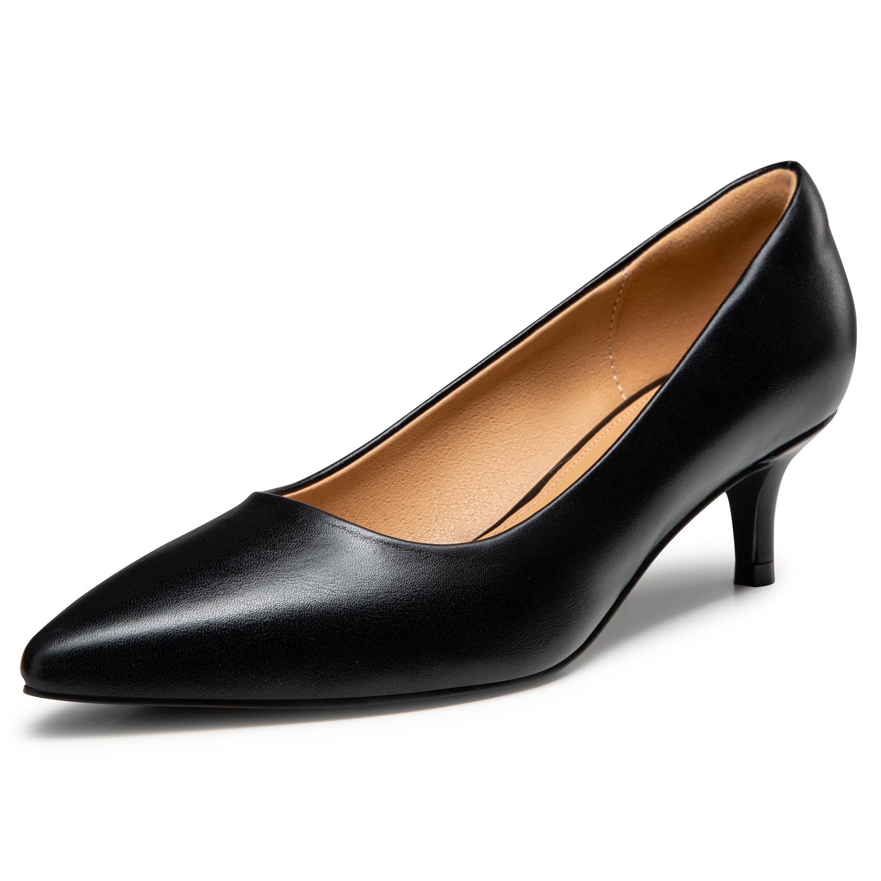 Heel The World Women's Pumps - 2 Inch Kitten Heels in Black, Nude, White, Gold & Brown | Comfortable Work Shoes for Office, Wedding & Formal Events