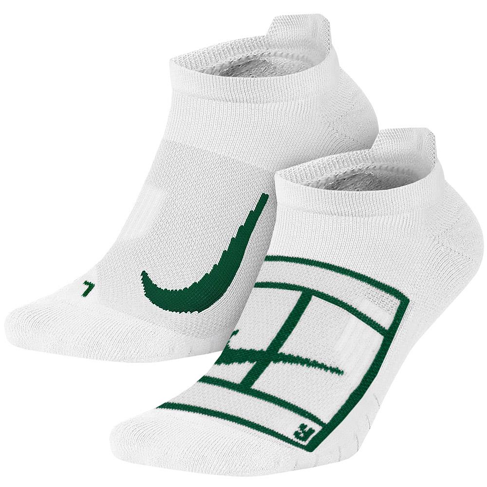 Nike Court Multiplier Max No Show 2-Pack Socks - White | Breathable Cushioned Athletic Socks for Tennis, Running & Casual Wear