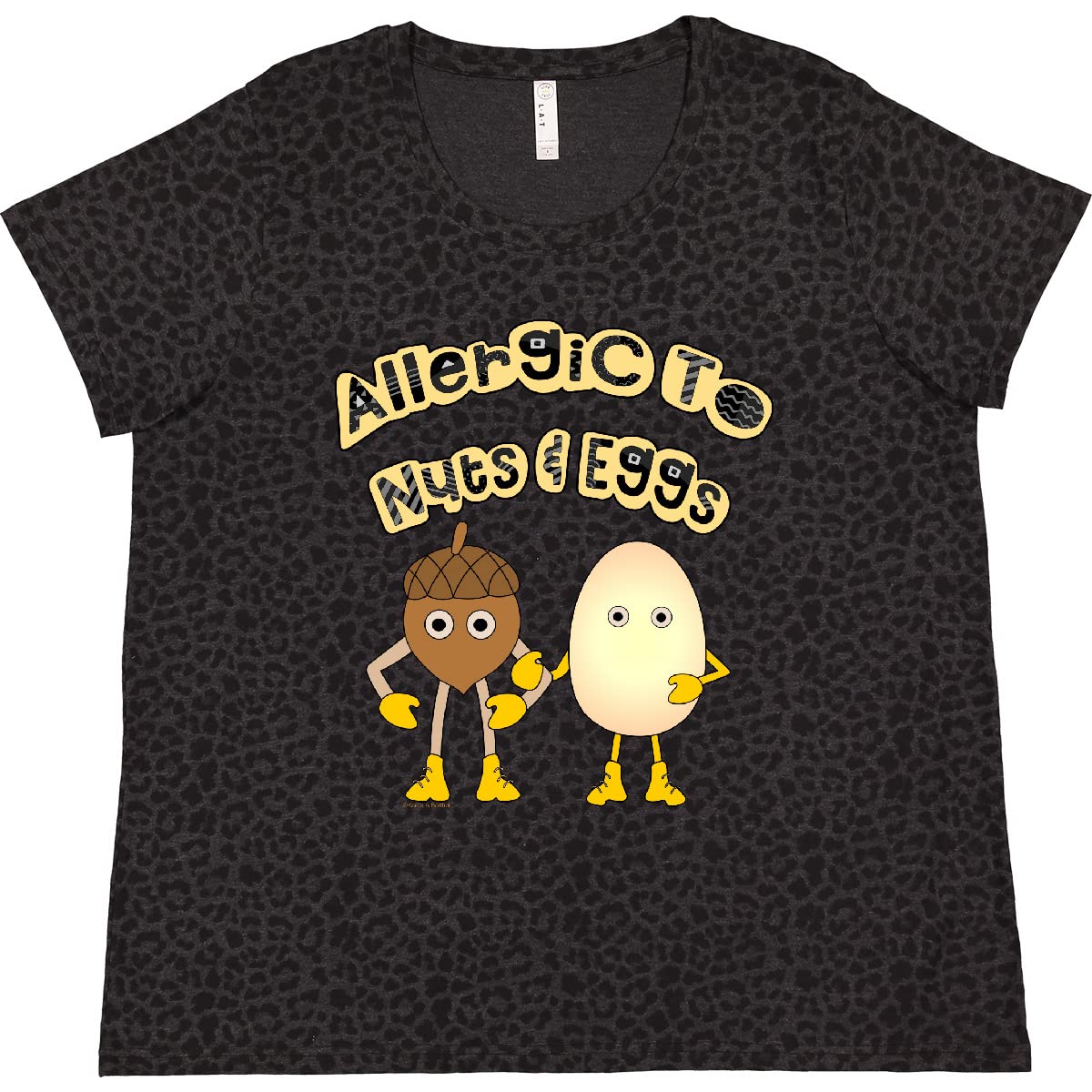 Allergic to Nuts and Eggs Funny Women's Plus Size T-Shirt | Comfortable Cotton Tee for Food Allergy Awareness | Perfect for Casual Wear, Allergy Support Events & Humorous Gift
