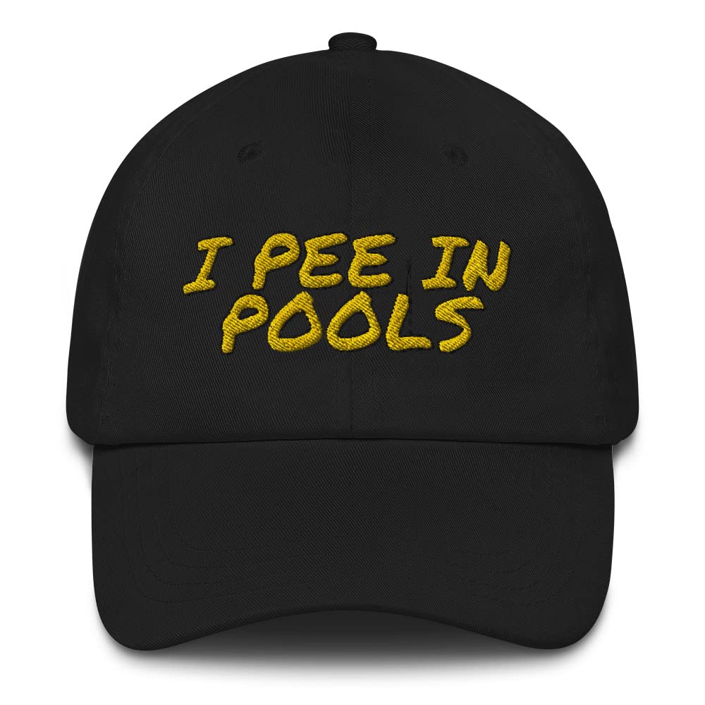 Funny I Pee in Pools Hat - Raunchy Humor Baseball Cap for Men & Women - Perfect for Swimming Pools, Beach Parties & Summer Pranks