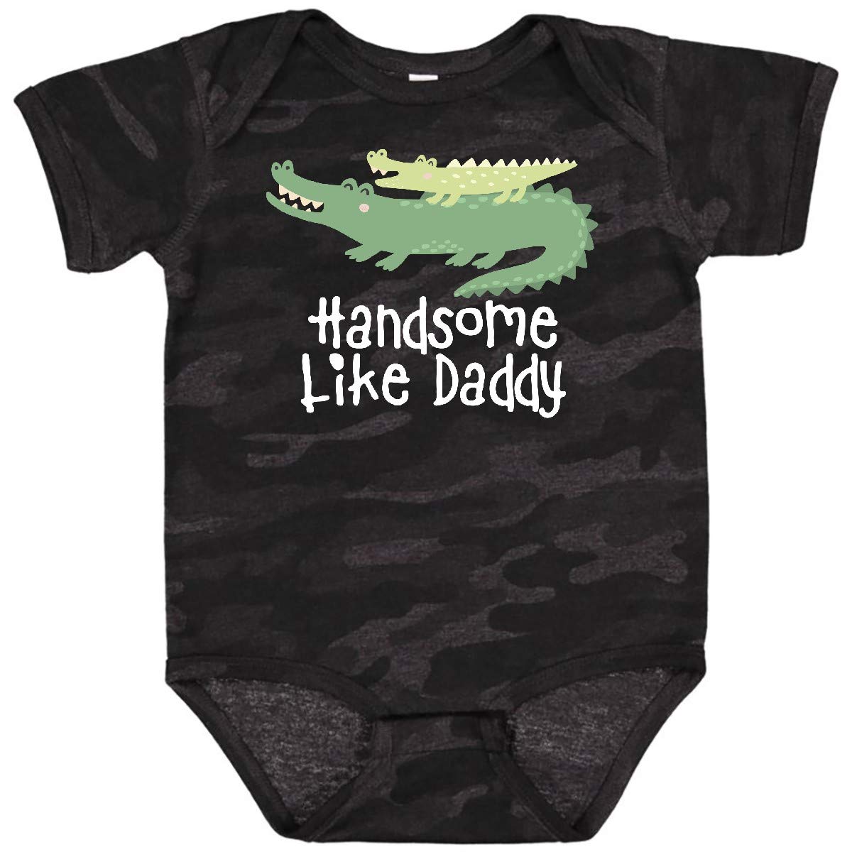Inktastic Alligator Handsome Like Daddy Baby Boy Bodysuit - Cute Outfit for Newborns, Infants & Toddlers - Perfect for Family Photos, Birthdays & Everyday Wear