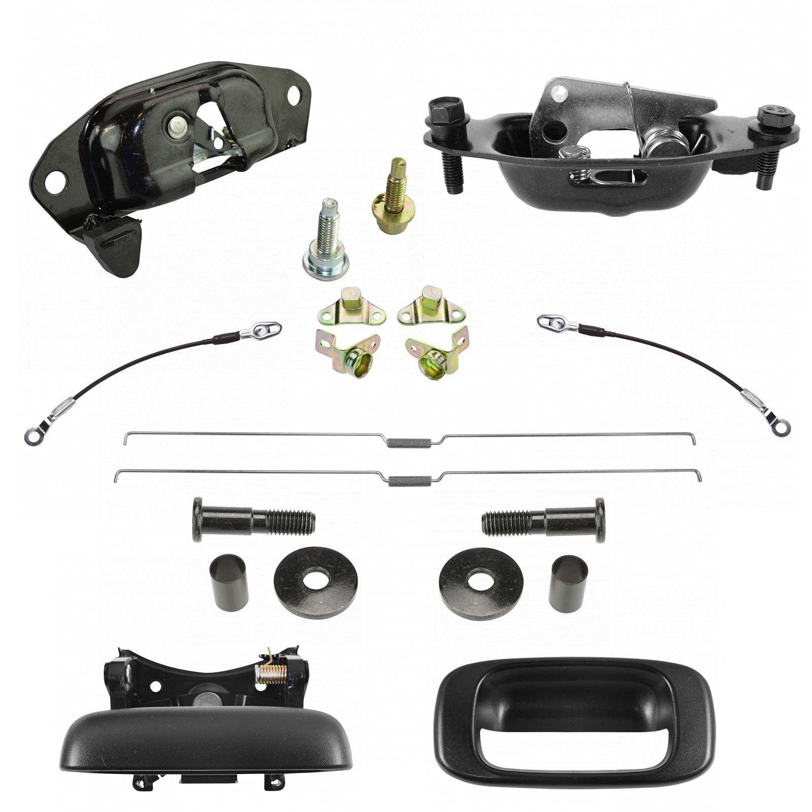 TRQ 14-Piece Tailgate Repair Kit for Chevrolet Silverado & GMC Sierra Pickup Trucks - Heavy Duty Hinge Replacement with Hardware - Fix Sagging, Rattling Gates for Camping, Hauling & Off-Road Adventures