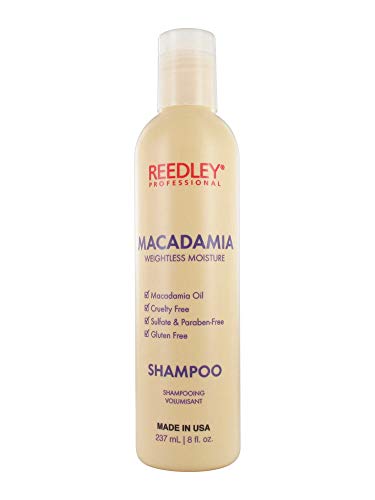 Reedley Professional Macadamia Weightless Moisture Shampoo 8oz for Dry Damaged Hair - Hydrating Sulfate-Free Formula with Natural Oils for Soft Silky Hair at Home or Salon