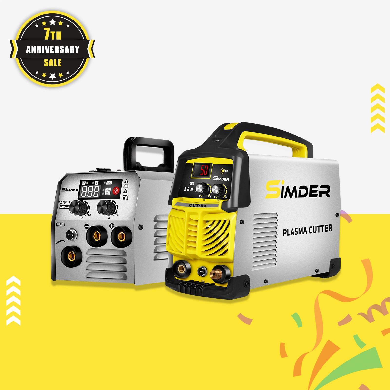 SSIMDER CUT 50 Plasma Cutter & MIG 140S Gasless 2-in-1 Welding Machine - Dual Function for Metal Cutting and Welding - Perfect for DIY, Automotive Repair, and Metal Fabrication Projects