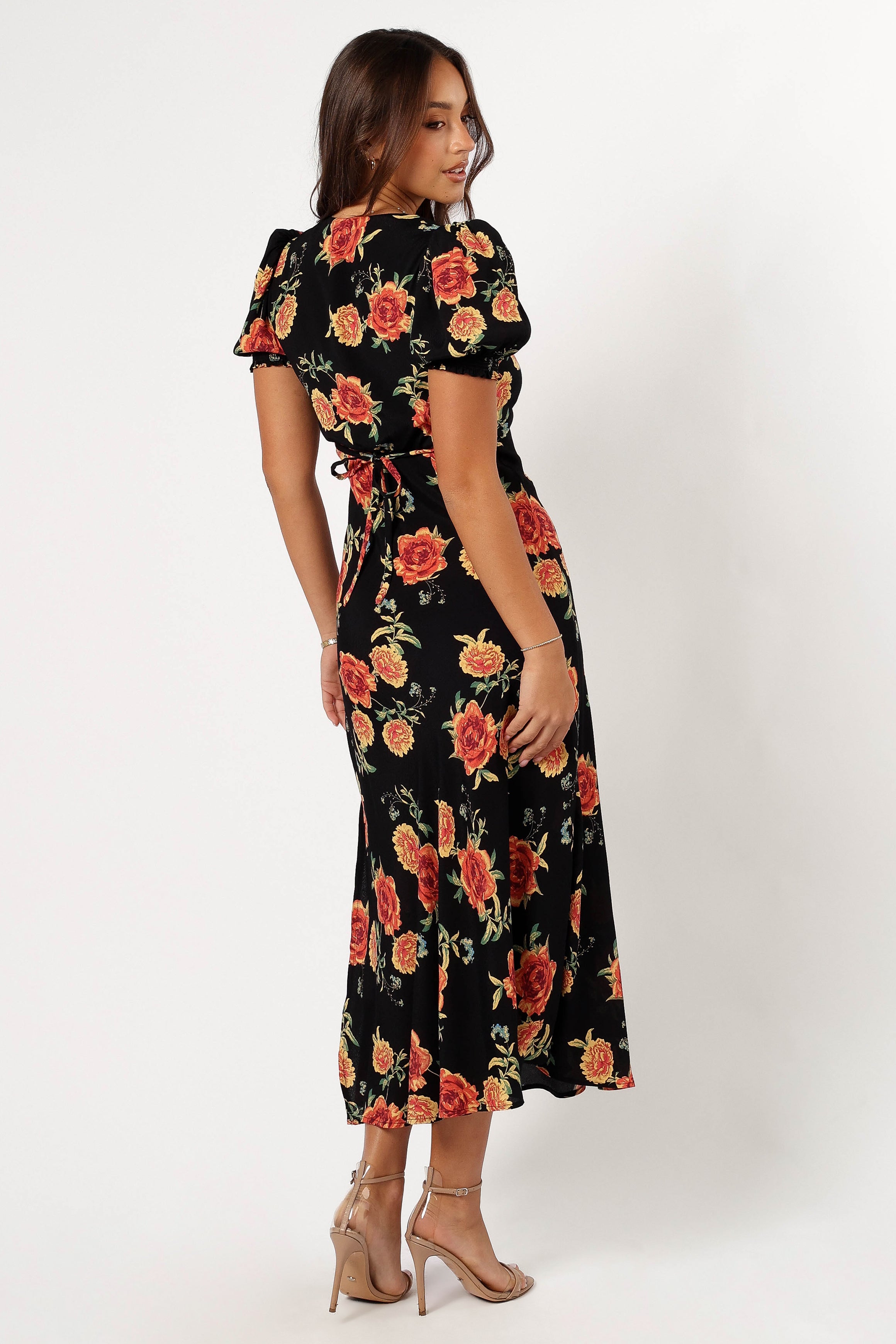 Christine Midi Dress - Floral Print Summer Dress for Women | Sunset Floral Pattern | Casual & Party Wear | Perfect for Beach, Vacation & Date Nights