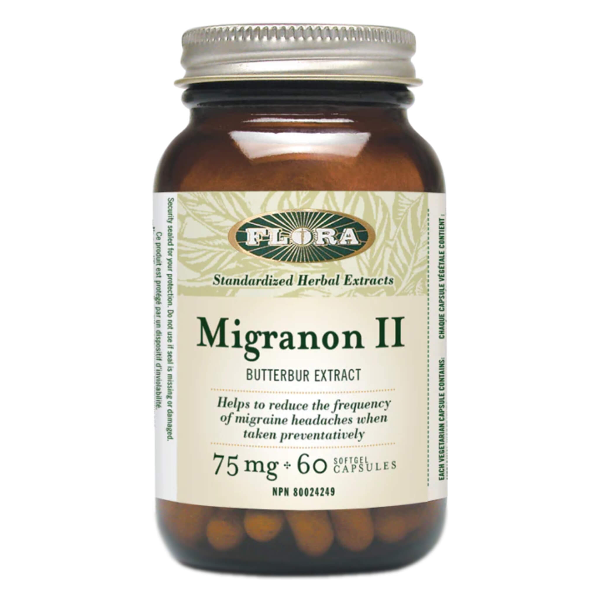 Migranon II Petadolex Butterbur 75mg - Natural Migraine Relief Supplement for Adults - Supports Headache & Stress Management