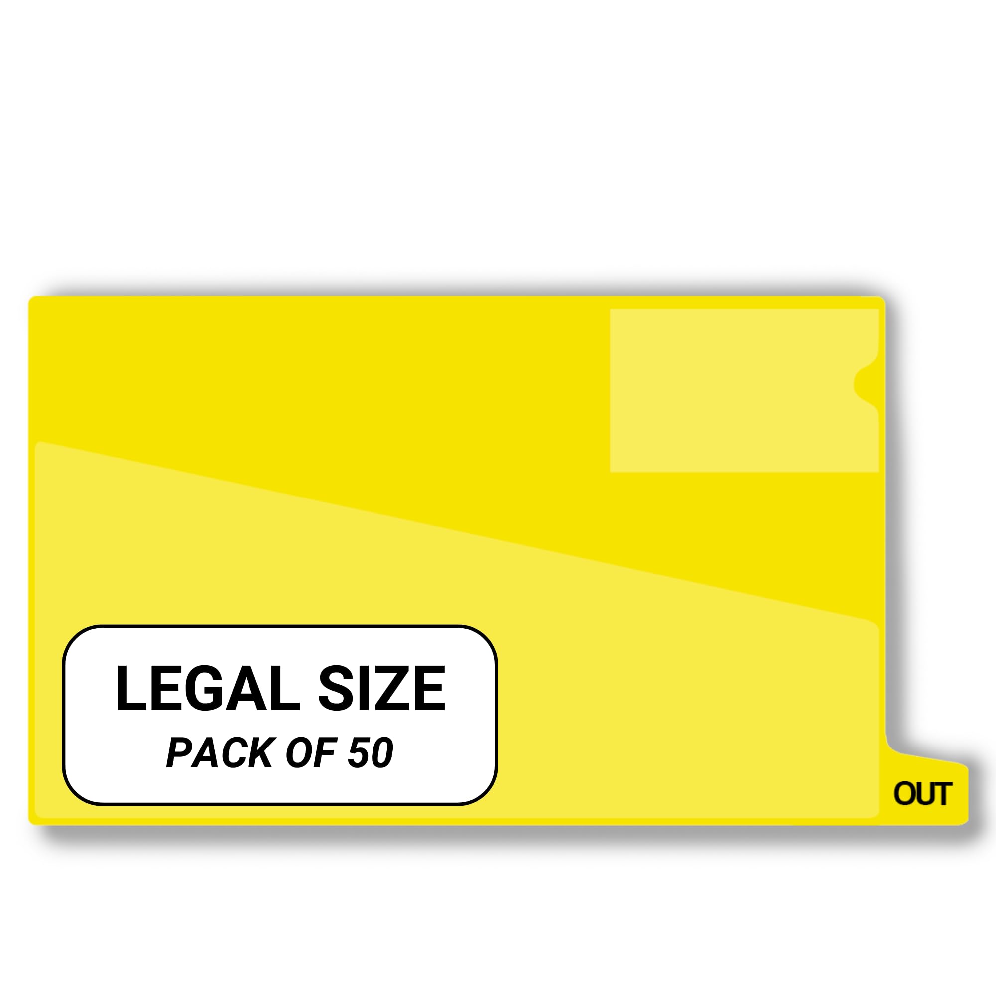 Vinyl File Folders with Diagonal Cut Front Pocket & Top Slip Pocket - Legal Size 9x16 Inches, Yellow (50/Box) - Perfect for Office Organization, Medical Records & Legal Documents