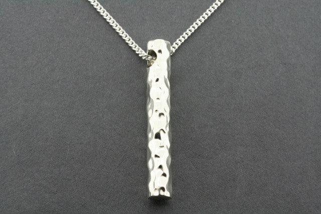 Vintage Battered Cylinder Drop Pendant Necklace with 80cm Link Chain - Perfect for Boho, Gothic & Retro Fashion Outfits
