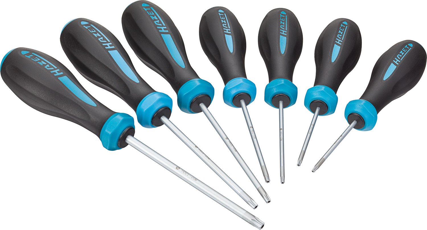 Hazet 802TH/7 Torx Screwdriver Set - 7-Piece Professional Screwdriver Kit for Automotive, Electronics & DIY Projects