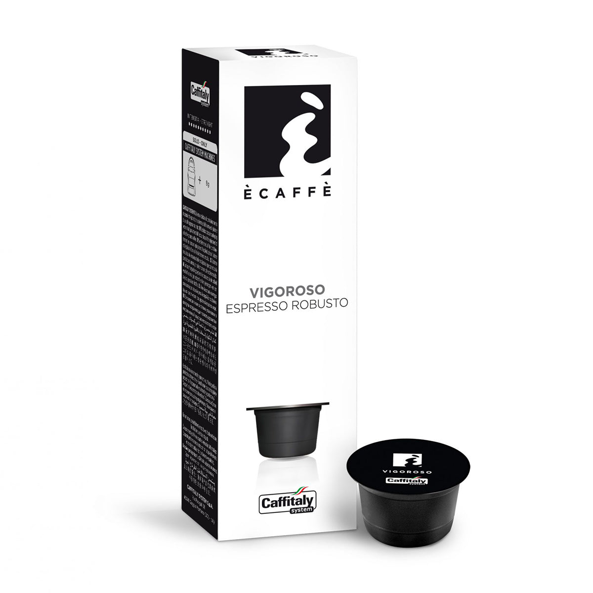 Caffitaly Ecaffe Vigoroso Espresso Capsules - 10 Count Pack of Strong Italian Coffee Pods for Caffitaly Machines | Perfect for Morning Boost or Afternoon Pick-Me-Up