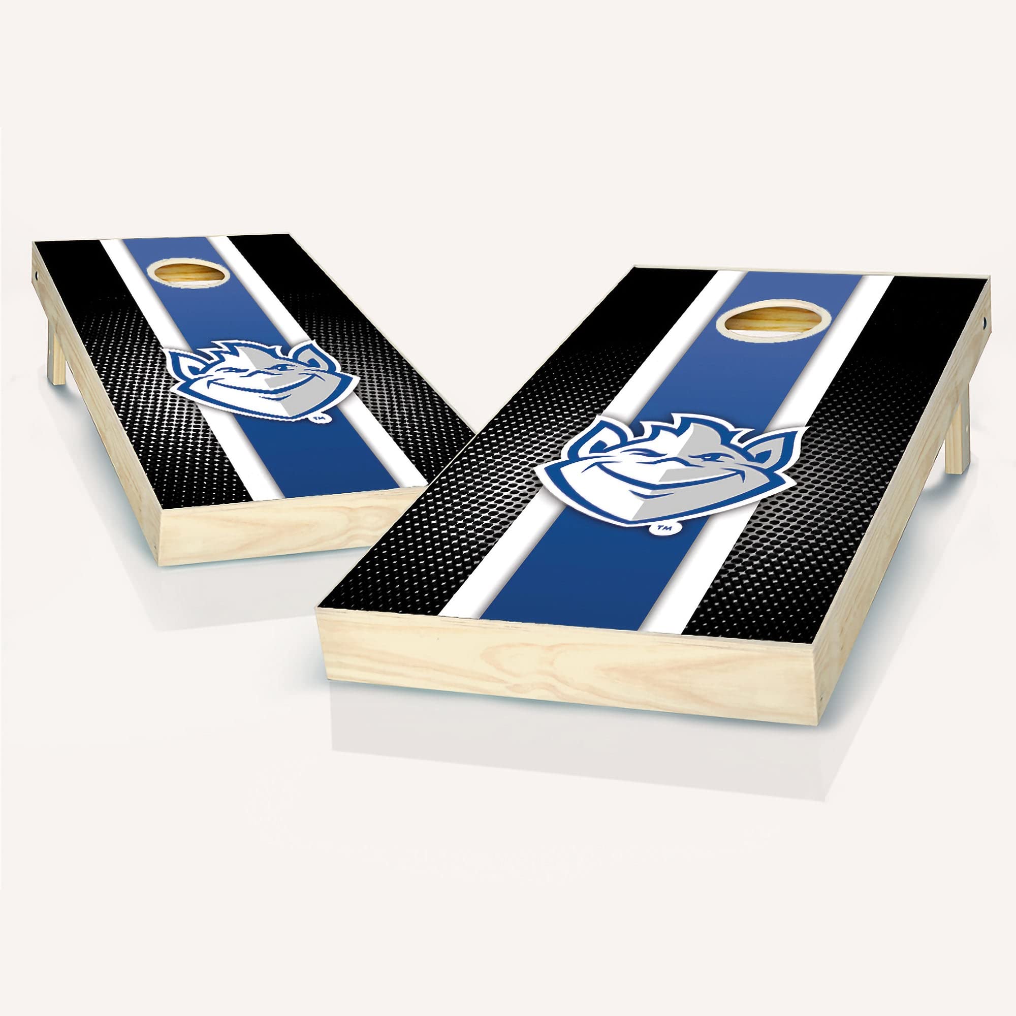 Premium St Louis Stripe Cornhole Game Set - 2 Wooden Boards & 8 Bean Bags for Outdoor Lawn Games, Tailgating, Backyard Parties and BBQ Events