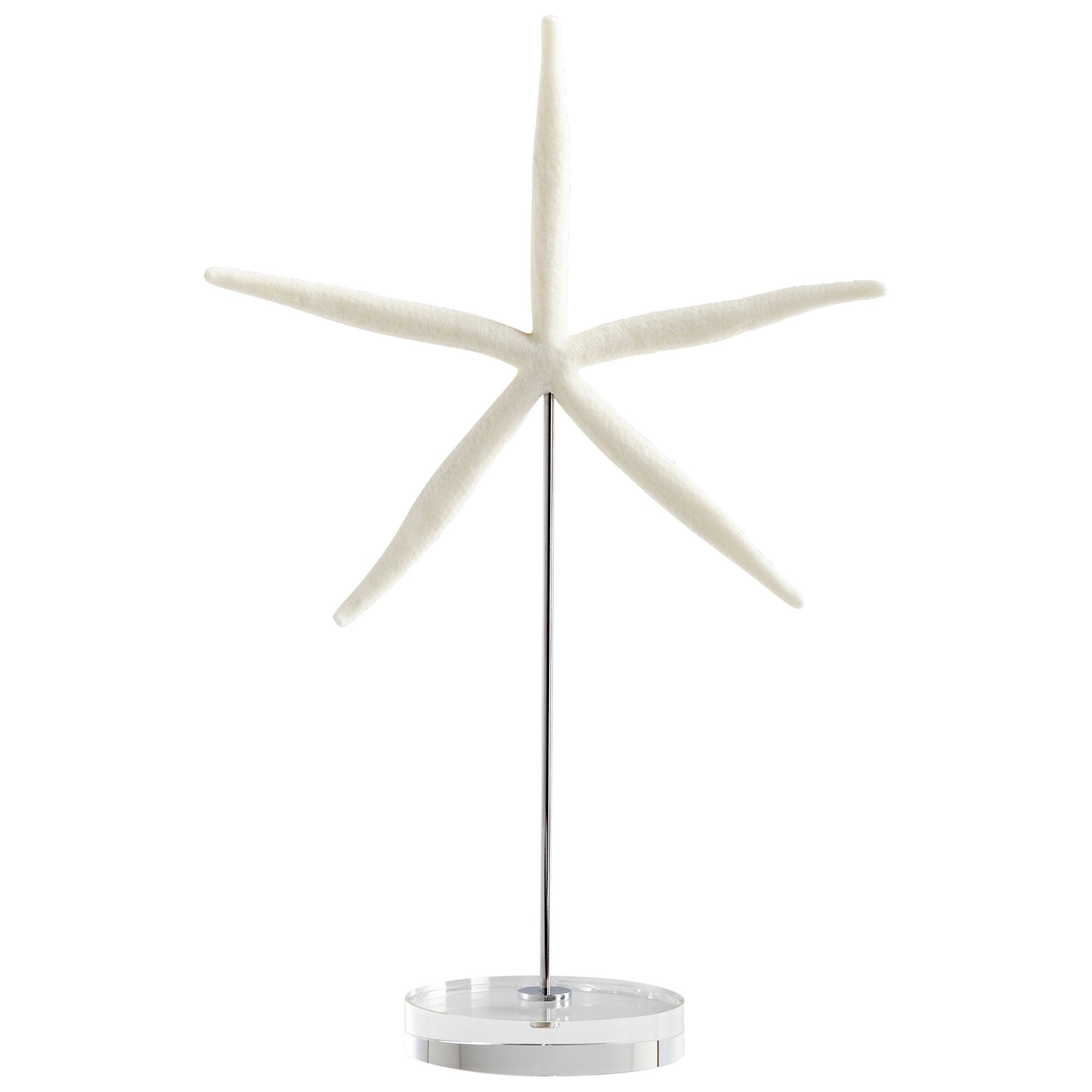 Cyan Design 09125 Royal Sea Star Sculpture - White & Polished Nickel Medium Size | Coastal Home Decor, Beach House Accent, Nautical Wall Art for Living Room, Bedroom or Office