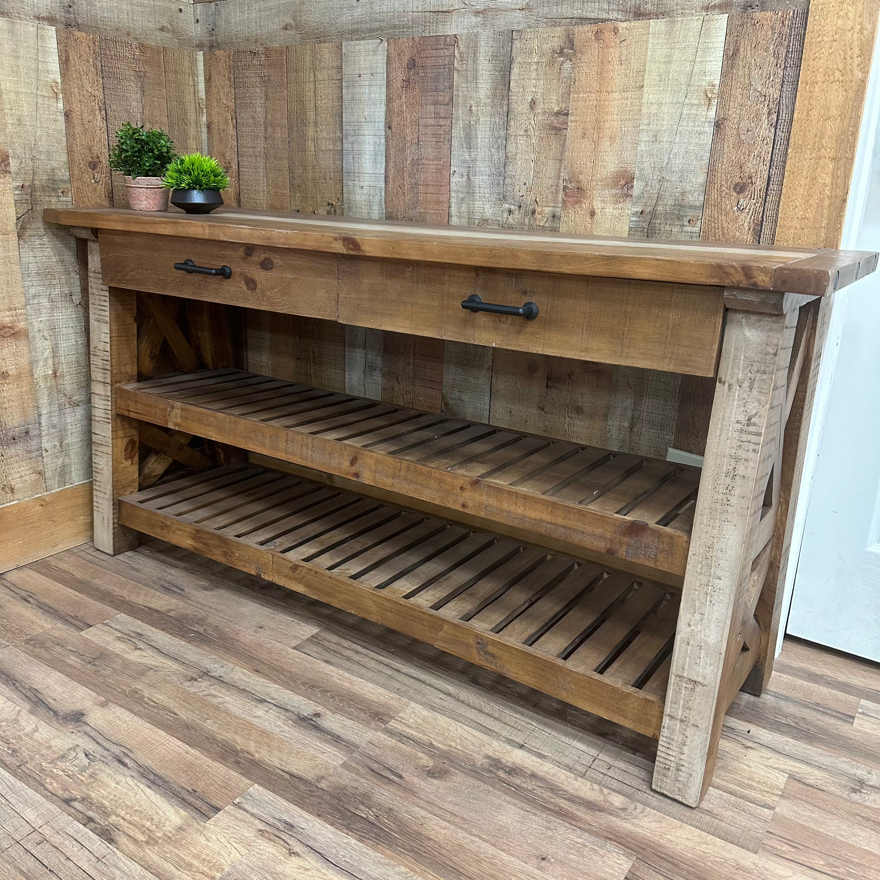 Big Horn Sofa Table - Rustic Wood Console Table for Living Room, Entryway & Hallway - Farmhouse Style Narrow Table for Behind Couch, Wall Decor & Home Organization