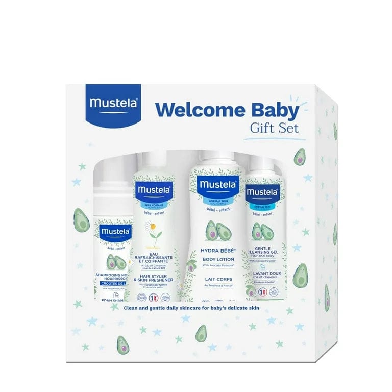 **Mustela Welcome Baby 4-Piece Gift Set – Newborn Skincare Essentials for Baby Shower & Hospital Bag**