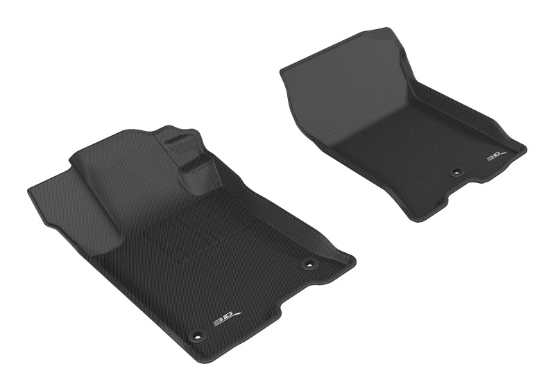 3D MAXpider Custom Fit Floor Mats for 2015-2020 Acura TLX FWD - Kagu Series 1st Row All-Weather Car Mats (Black) | Perfect for Daily Commute & Road Trips