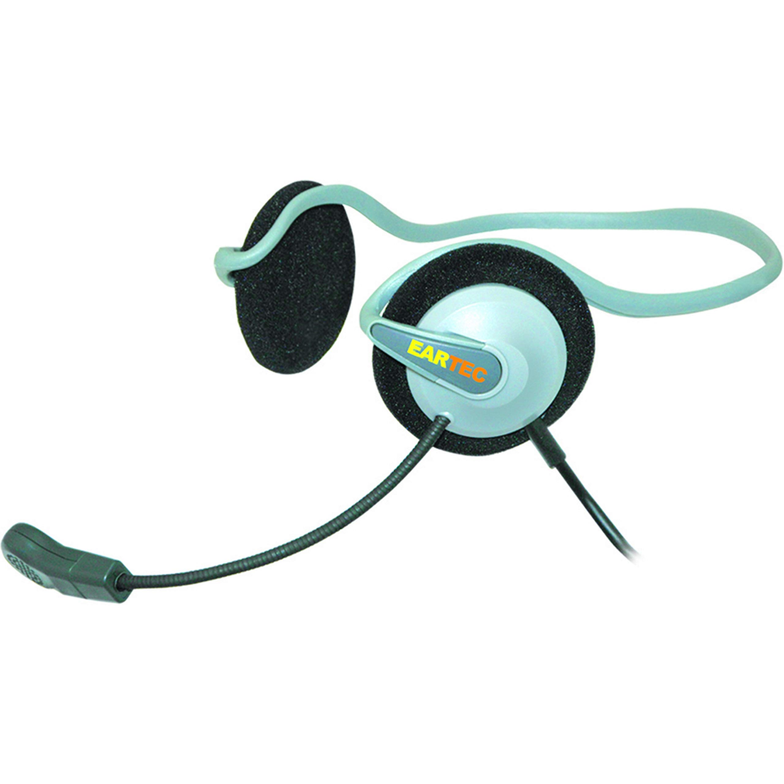 Eartec CSMON Monarch Dual Ear Headset with Backband for ComPak Belt Pack - Secure & Comfortable Communication Headset for Construction, Security & Industrial Use