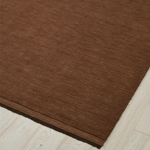 Premium Weave Silvio Handmade Wool Floor Rug - Sienna Brown 300cm x 400cm (10x13ft) - NZ Natural Wool for Living Room, Bedroom & Office Decor