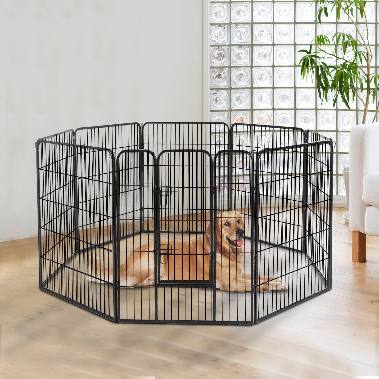 Heavy Duty Pet Playpen for Dogs, Cats & Small Animals - 4 & 8 Panel Expandable Metal Exercise Pen | Indoor Outdoor Use for Training, Playtime & Containment