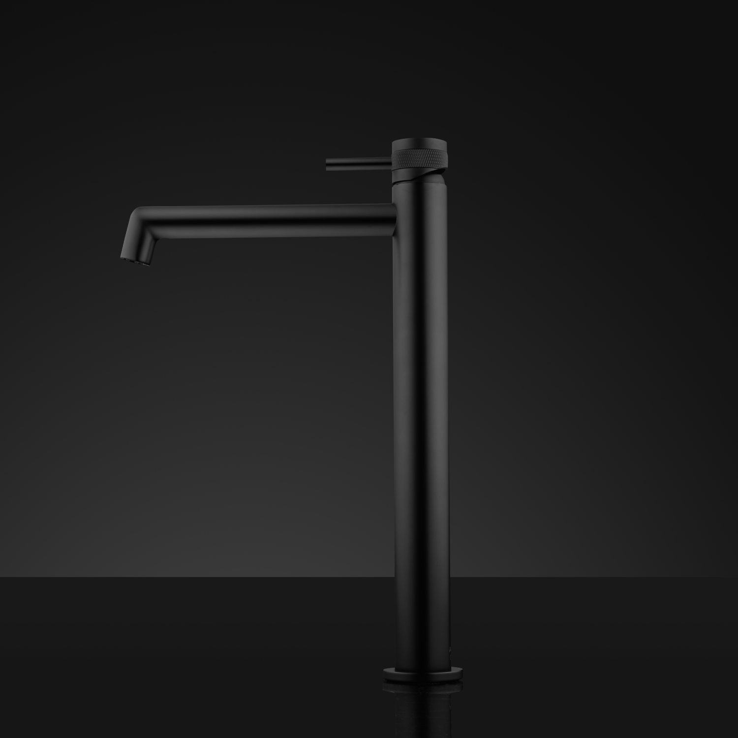 DAX 8010041 Single Handle Vessel Bathroom Sink Faucet - Matte Black Finish for Modern Vanity & Bathroom Decor | Waterfall Spout Design for Stylish Washbasins