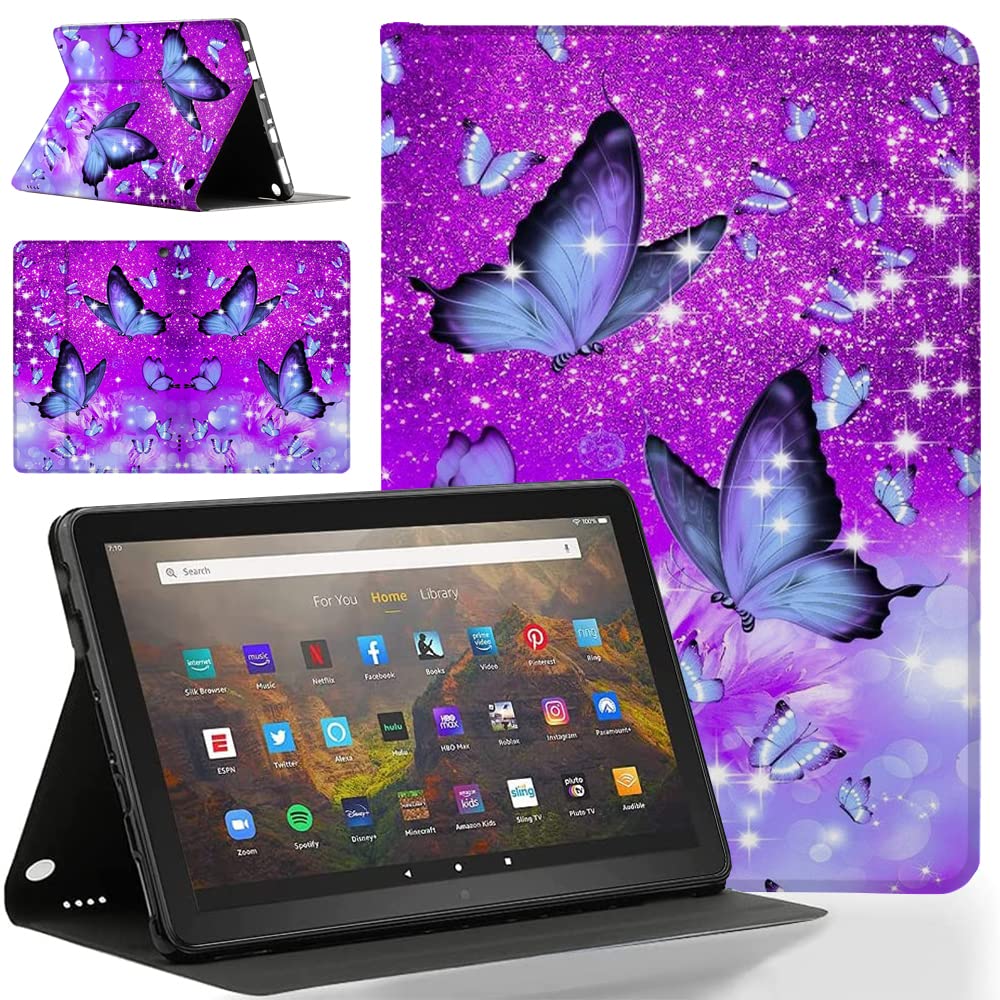 Premium Ultra Slim Case for Amazon Kindle Fire HD 8 & 8 Plus Tablet (12th/10th Gen 2020-2024) - Multi-Angle Stand Cover with Auto Wake/Sleep | Butterfly 04 Design | Perfect for Reading, Travel & Home Use