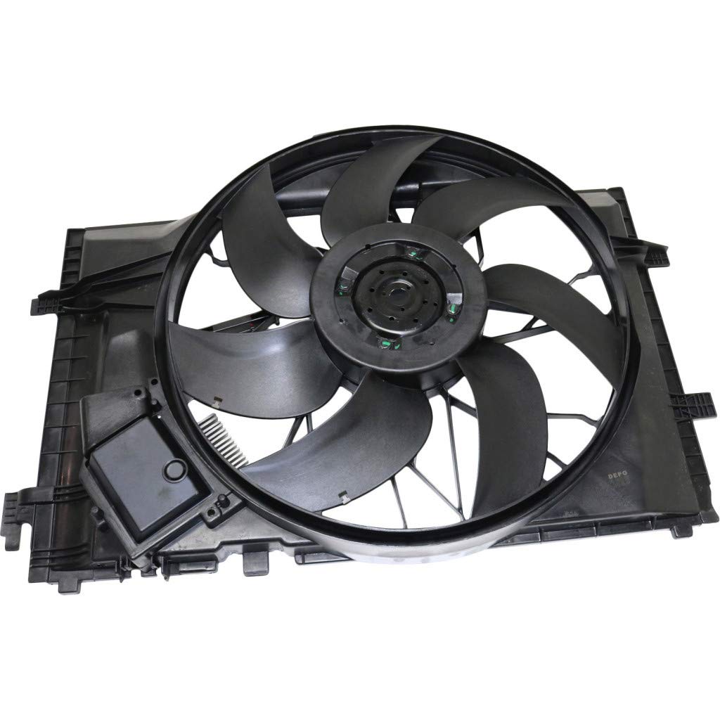 Mercedes-Benz C55 AMG C32 AMG CL55 AMG CL65 AMG Radiator & AC Condenser Fan Assembly 2001-2007 with Brushless Motor & Fan Control Module - Replacement for MB3000102 203500029328 - Perfect for Cooling System Repair & Performance Upgrades