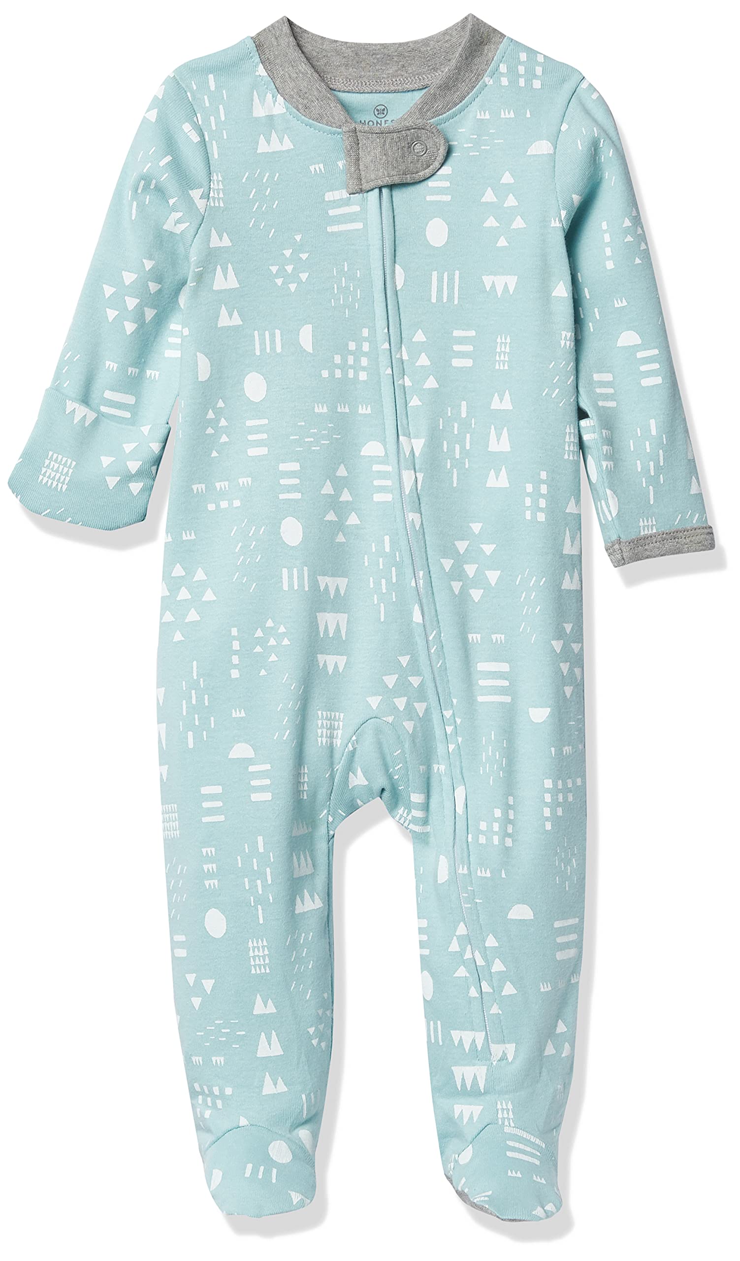 HonestBaby Organic Cotton Footed Pajamas for Baby Boys & Girls - Soft Sleepwear for Newborns & Infants - Perfect for Nursery, Bedtime & Playtime
