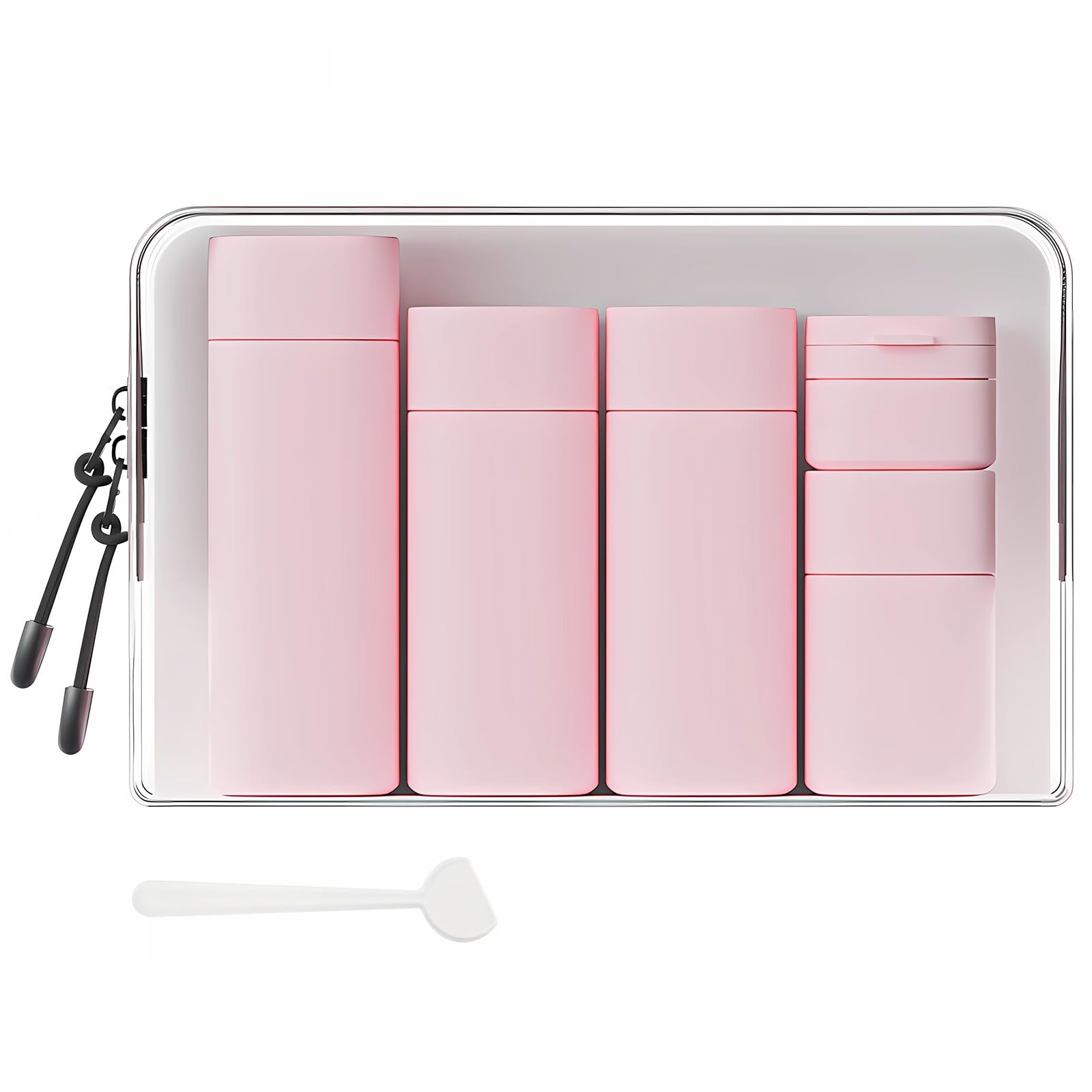 TSA Approved 5-Pack Leak Proof Travel Bottles for Toiletries - Refillable Shampoo & Conditioner Containers with Clear Toiletry Bag - Perfect for Air Travel, Gym, Camping & Vacation Essentials