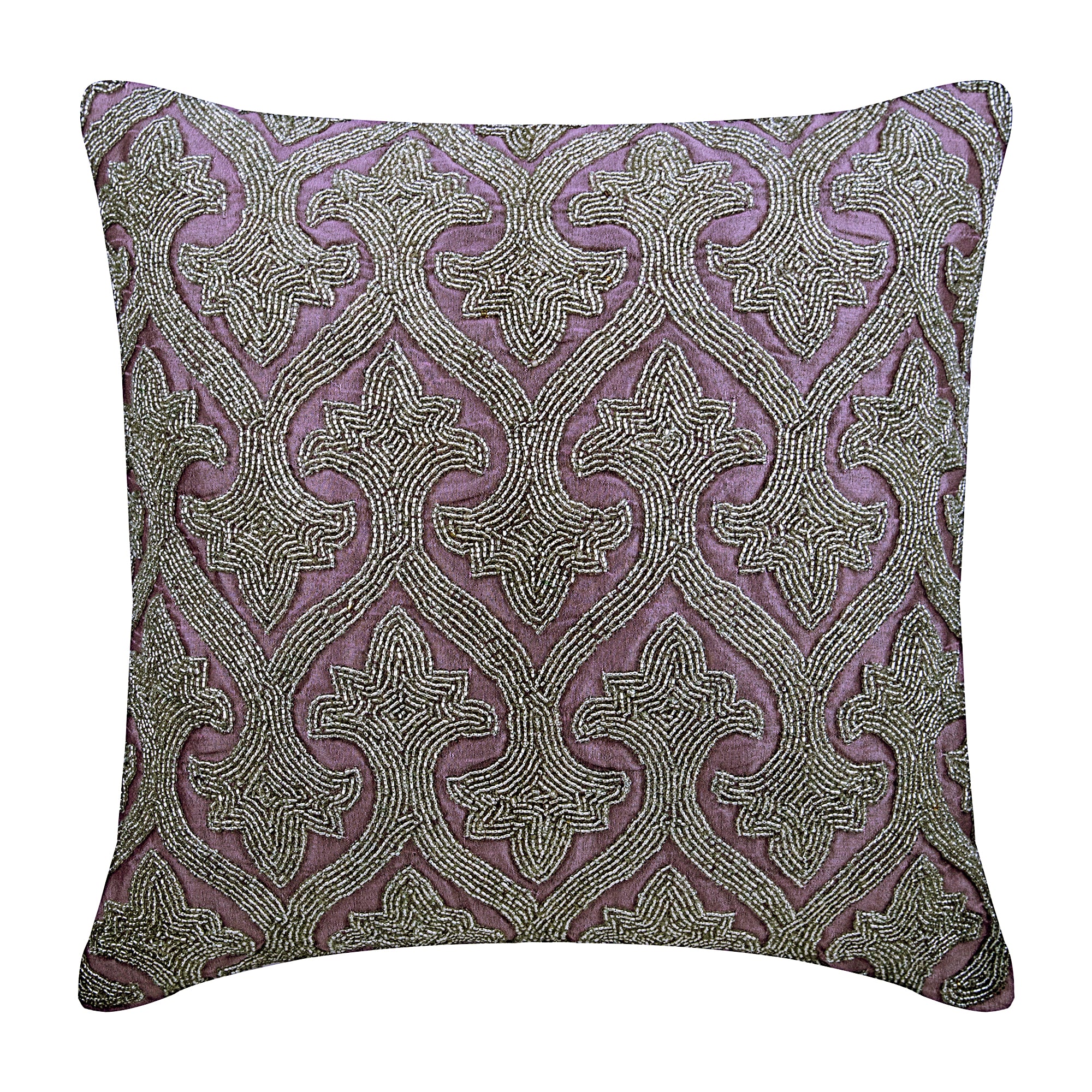 Azita Purple Silk Throw Pillow Cover - Elegant Decorative Cushion for Sofa, Bed & Home Decor