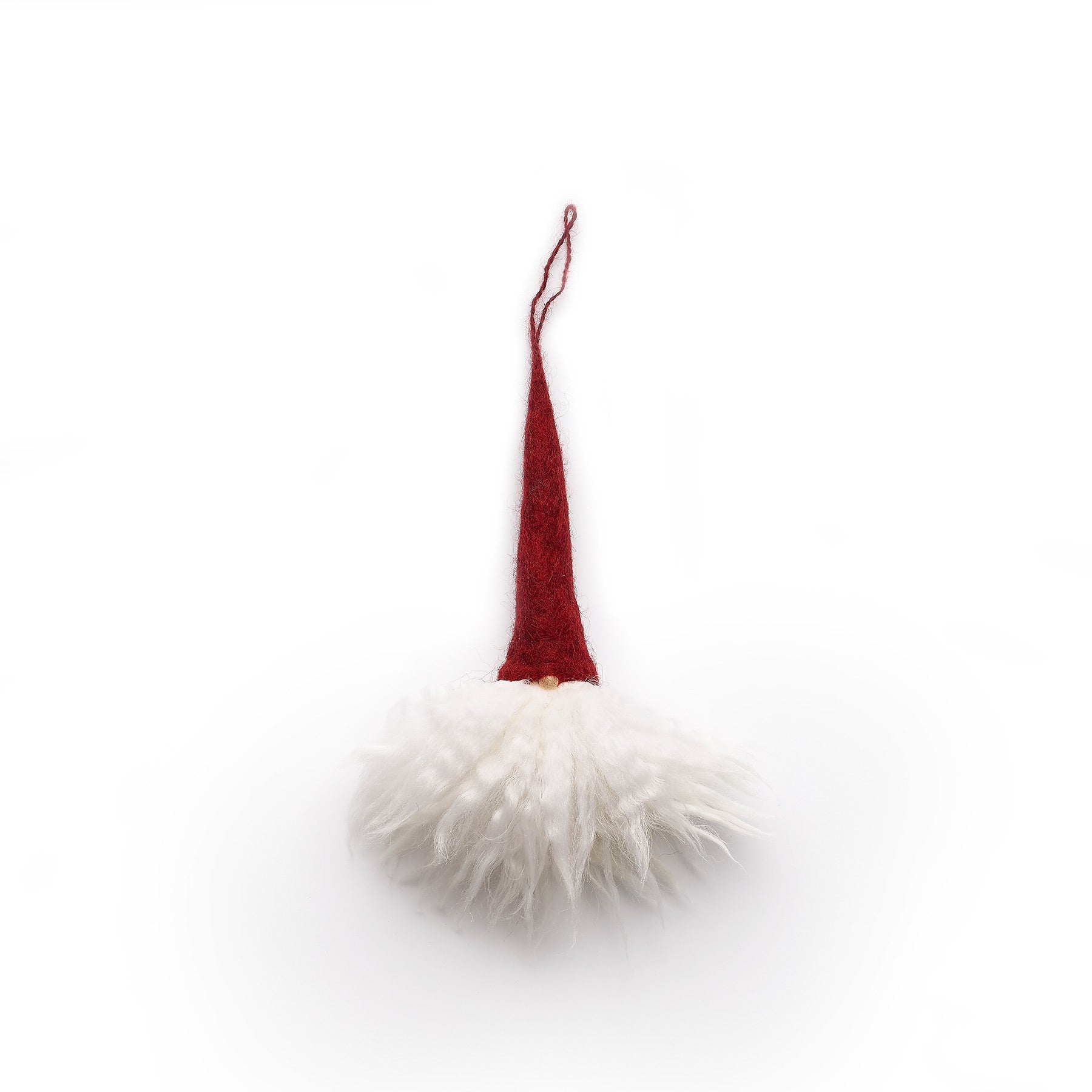 Red Gnome Ornament with White Beard - Christmas Decoration for Tree, Garden & Home Decor