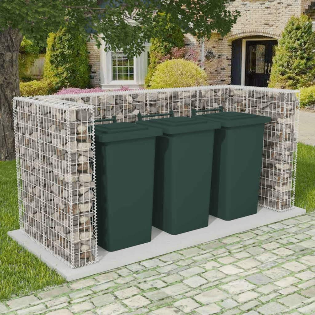 Galvanized Steel Gabion Double Wheelie Bin Shed - 98.4