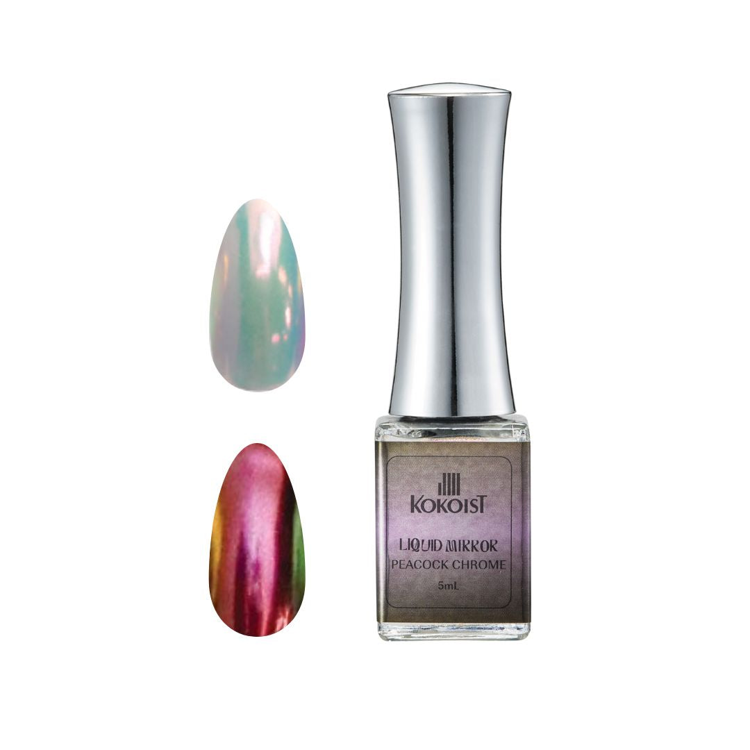 Kokoist MR05 Liquid Mirror Nail Polish - Peacock Chrome Metallic Finish for Gel Manicures | Perfect for Nail Art, Salon & Home Use