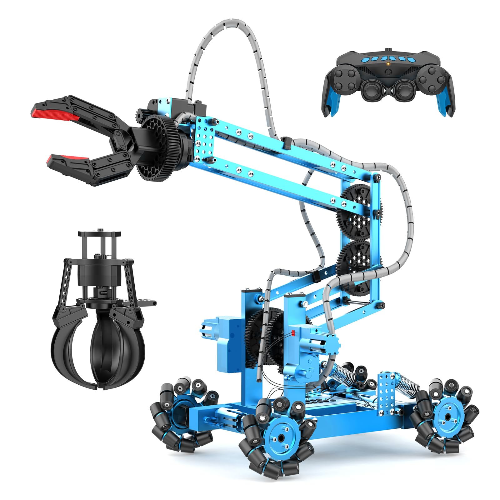 Remote Control Robot Arm Kit - 360° Gripper & Wheels, 2-in-1 STEM Science Toy for Kids & Adults | No Assembly Required | Perfect Birthday Gift for Boys & Girls | Educational Robotics for Home & Classroom Learning