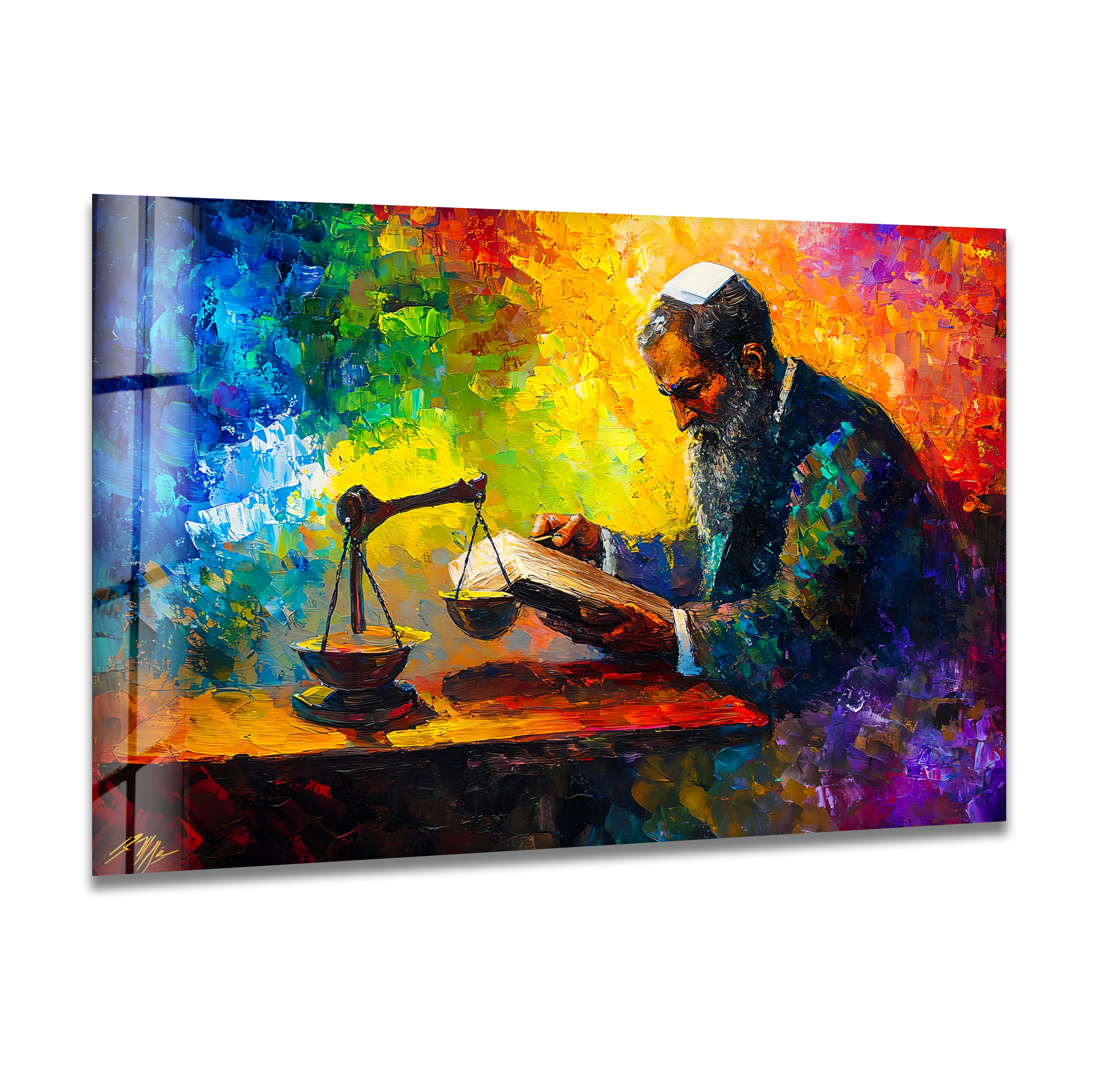 Original Afremov Hand-Painted Glass Wall Art - Vibrant Modern Home Decor for Living Room, Bedroom & Office
