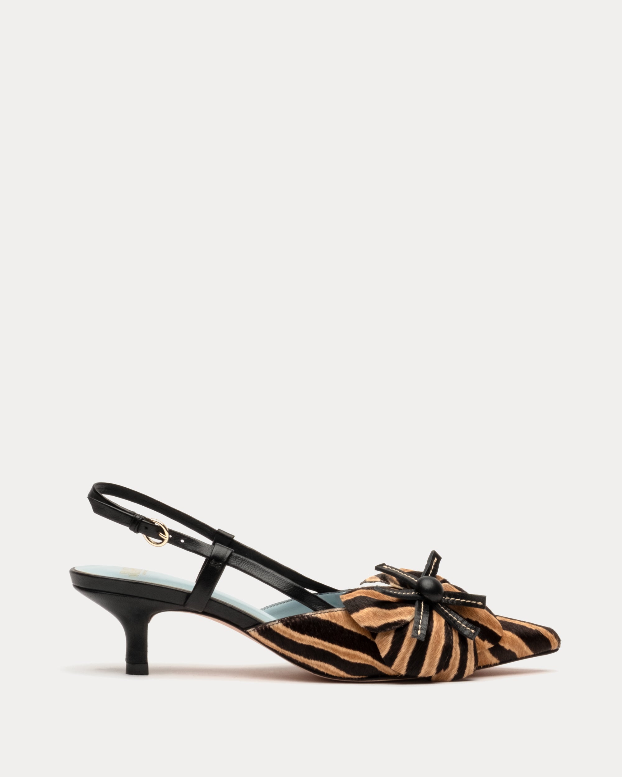 Stylish Zebra Haircalf Flower Kitten Heels - Elegant Women's Dress Shoes for Parties, Weddings & Special Occasions
