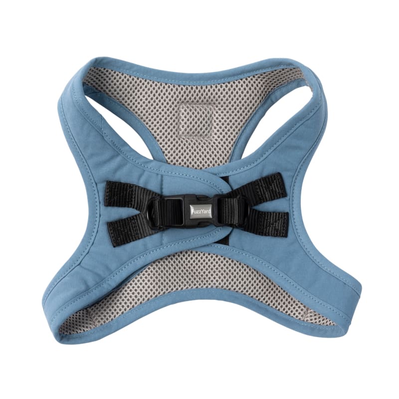 Fuzzyard Life Cotton French Blue Dog Step-In Harness - Adjustable & Comfortable for Small, Medium & Large Dogs (6 Sizes) | Perfect for Walks, Training & Outdoor Adventures