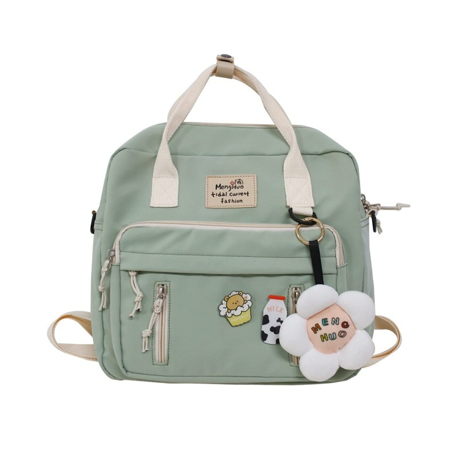 Cute Kawaii Backpack for Girls - School & Campus Use (Green)