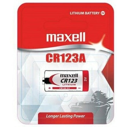 Maxell CR123A Lithium Battery 3V - 1 Pack (2 Batteries) - High Performance for Cameras, Flashlights & Security Devices