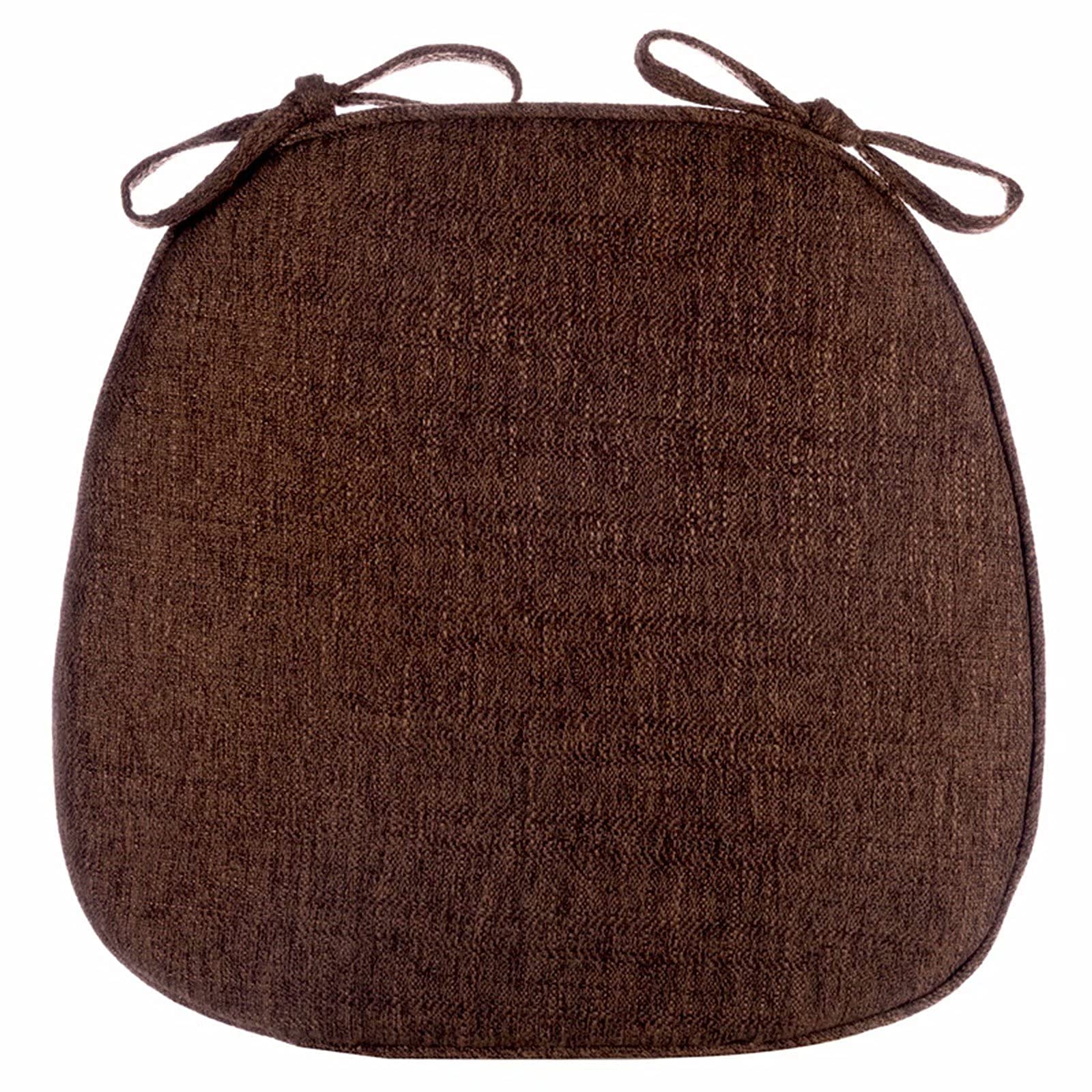 2 Pack Washable Non-Slip Dining Chair Cushions - Brown Lace-Up Kitchen Chair Seat Pads for Comfort & Style | Perfect for Dining Room, Kitchen, Office & Outdoor Use
