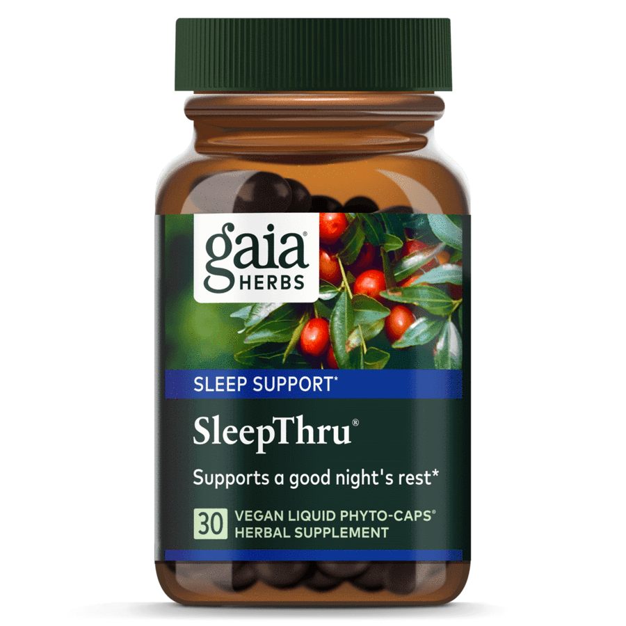 Gaia Herbs Sleep Thru 30 Liquid Phyto Caps - Natural Sleep Aid with Herbal Blend for Restful Nights, Stress Relief & Relaxation - Perfect for Insomnia, Jet Lag & Nighttime Calm