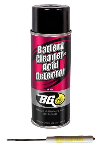 Smilyeez BG Battery Cleaner – Acid Detector PN 485 with Pocket Screwdriver (1 Pack) | Professional Battery Maintenance Tool for Cars, Trucks & Marine Vehicles | Prevent Corrosion & Extend Battery Life