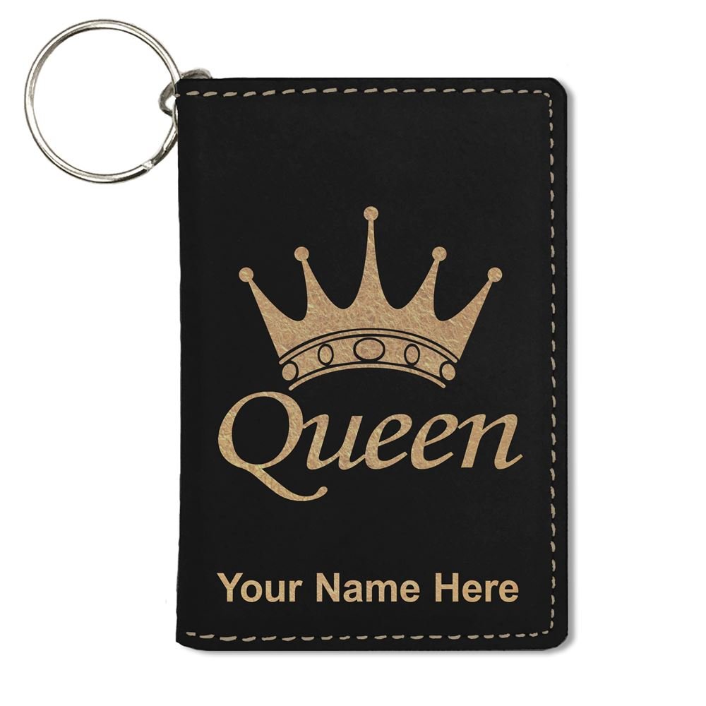 Personalized Queen Crown ID Holder Wallet with Engraving - Perfect for Women's Fashion Accessories, Gift Giving & Everyday Use