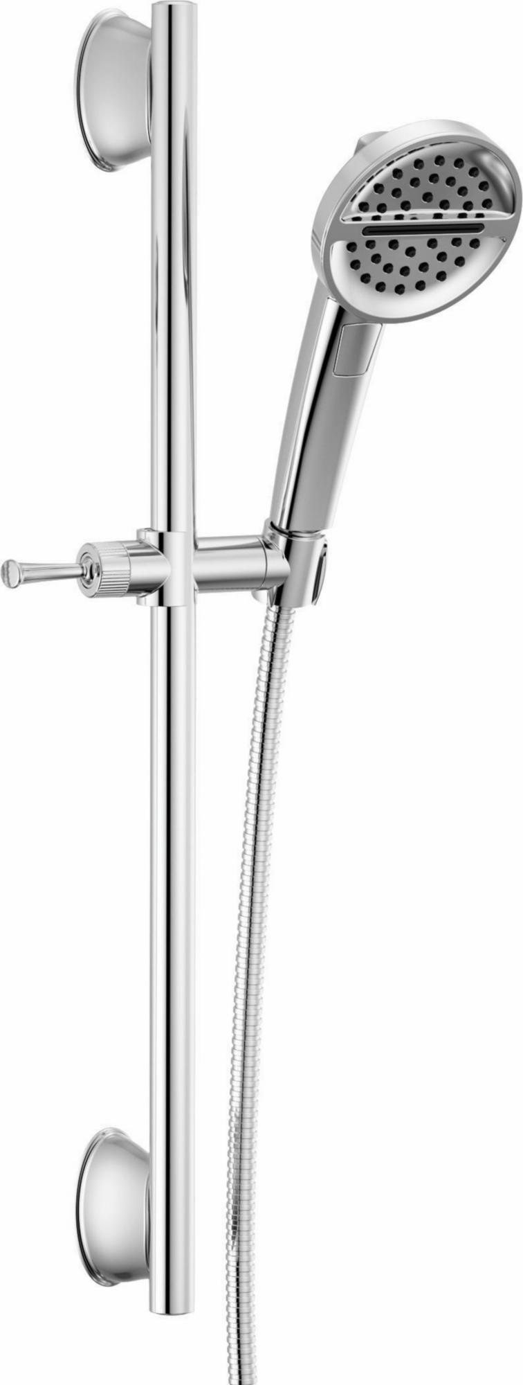 Delta Lumicoat Chrome 3-Setting Hand Shower with Slide Bar - Perfect for Bathroom Renovation & Spa-Like Shower Experience