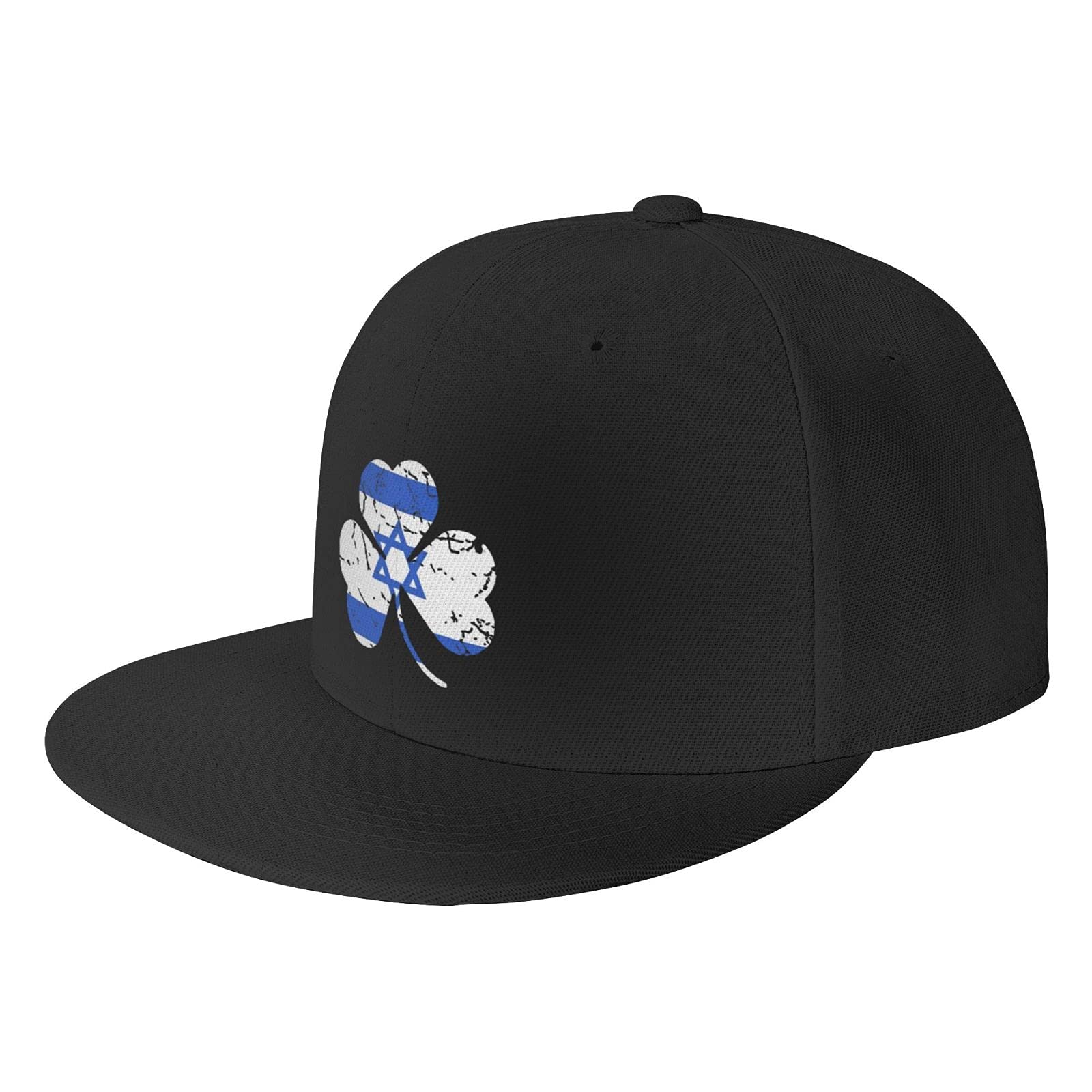 Suriohl Israel Flag Clover Trucker Hat - Adjustable Snapback Flat Bill Baseball Cap for Men & Women - Perfect for St. Patrick's Day, Sports Events & Outdoor Activities