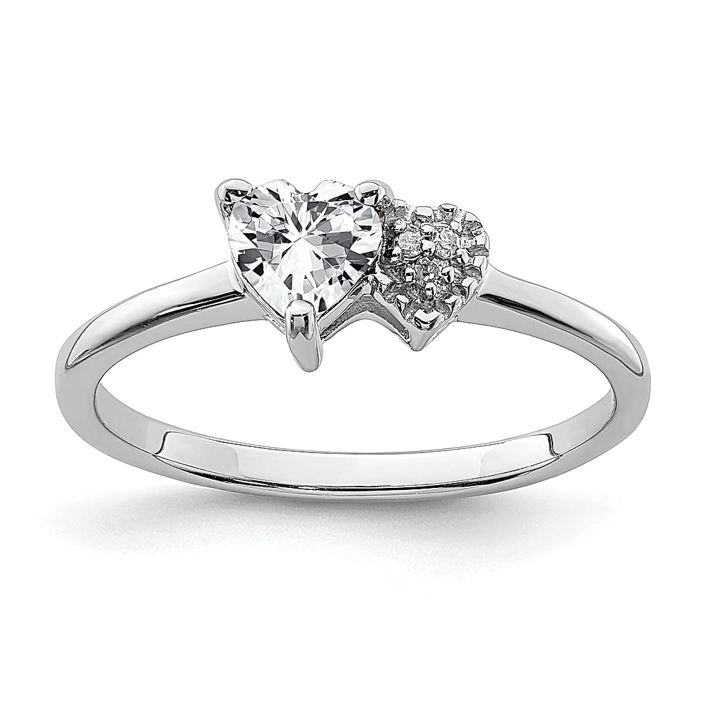 925 Sterling Silver White Topaz Diamond Band Ring for Women - Elegant Gemstone Jewelry Gift for Her - Perfect for Anniversaries, Engagements & Special Occasions