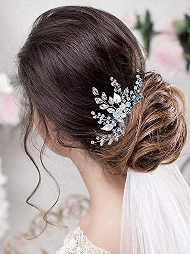 Silver Crystal Bridal Hair Comb - Rhinestone Wedding Hairpiece for Women & Girls - Perfect for Brides & Special Occasions