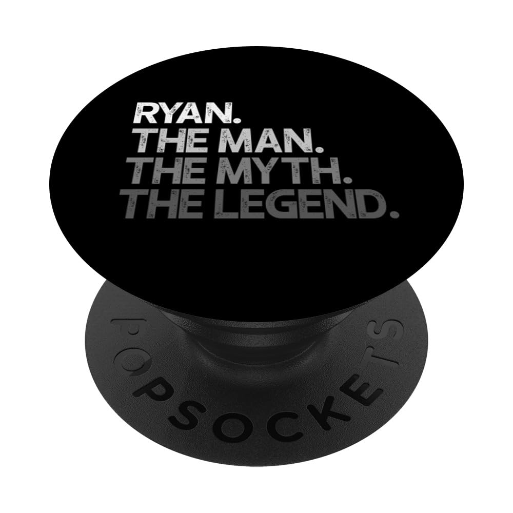 Ryan Gift: The Man Myth Legend PopSockets Adhesive PopGrip - Swappable Phone Grip & Stand for iPhone, Samsung & Smartphones - Perfect for Work, Travel & Daily Use