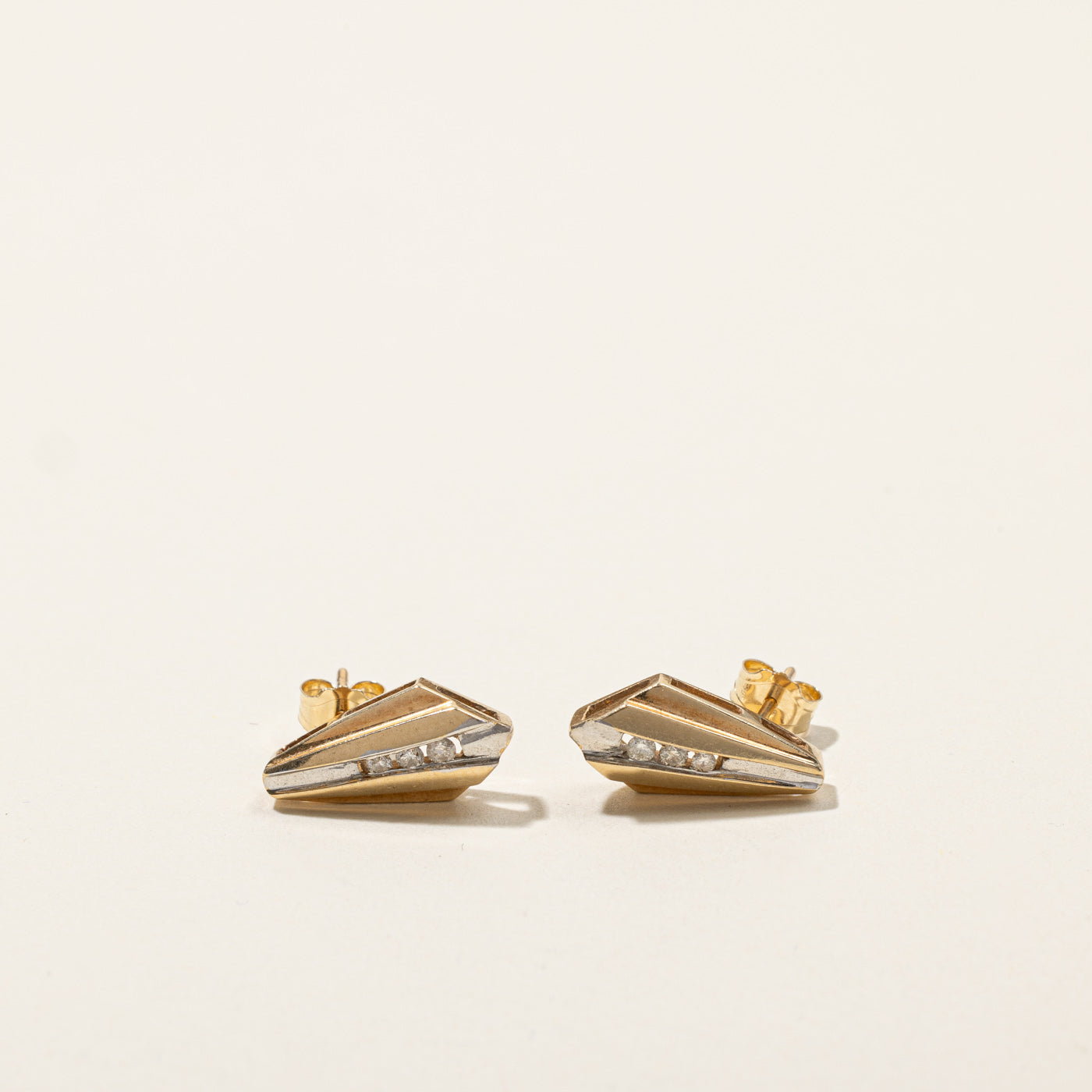 Channel Set Diamond Earrings | 0.08ctw Stud Earrings | 14K White Gold | Perfect for Weddings, Anniversaries & Special Occasions