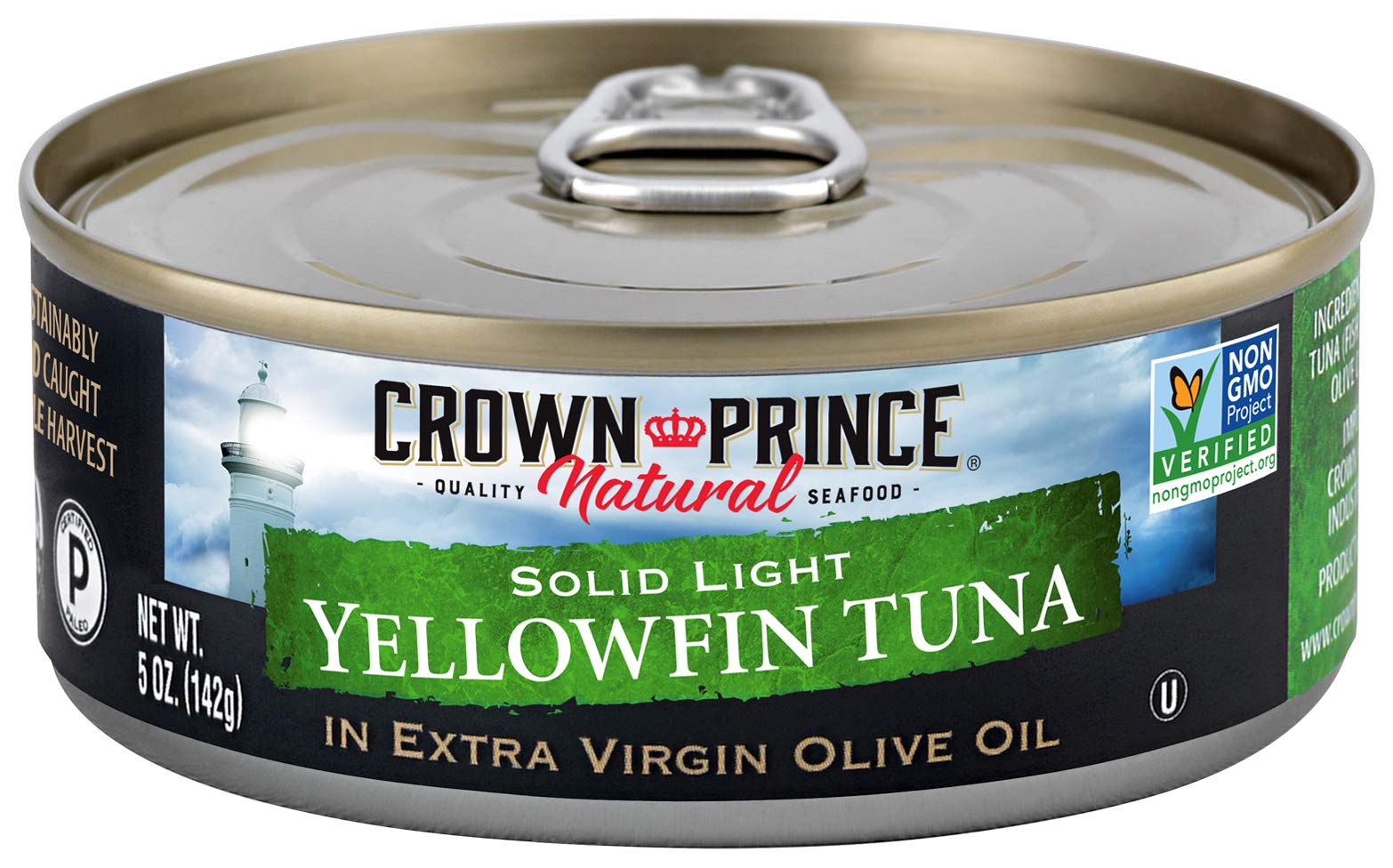 Premium Crown Prince Natural Solid Light Yellowfin Tuna in Extra Virgin Olive Oil - 5oz Cans (Pack of 12) | Wild Caught, High Protein, Keto & Paleo Friendly | Perfect for Salads, Sandwiches & Healthy Meal Prep