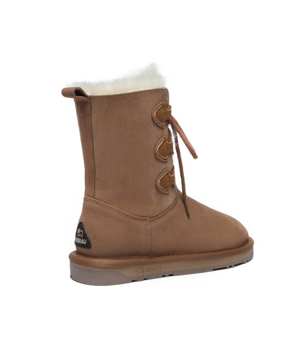 Women's Adel Lace Up Boots - Stylish Ankle Boots for Women, Comfortable Leather Booties with Side Zipper, Perfect for Fall/Winter Fashion, Office & Casual Outfits